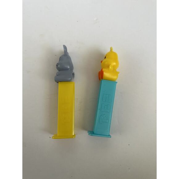 Easter Pez Lot Set of 2 Bunny Rabbit Baby Chick Blue Yellow - Picture 6 of 9
